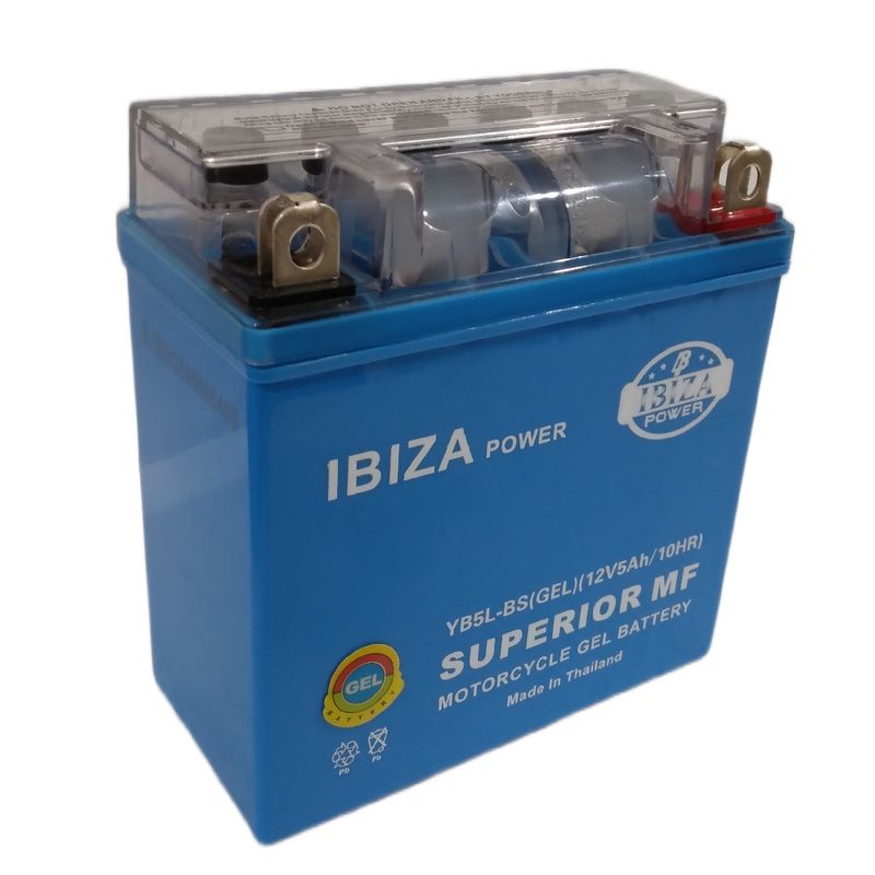 باتری موتورسیکلت ولتاژ 12 ولت  شدت جریان 5 آمپر ایبیزا مدل yb5l bs(gel)
